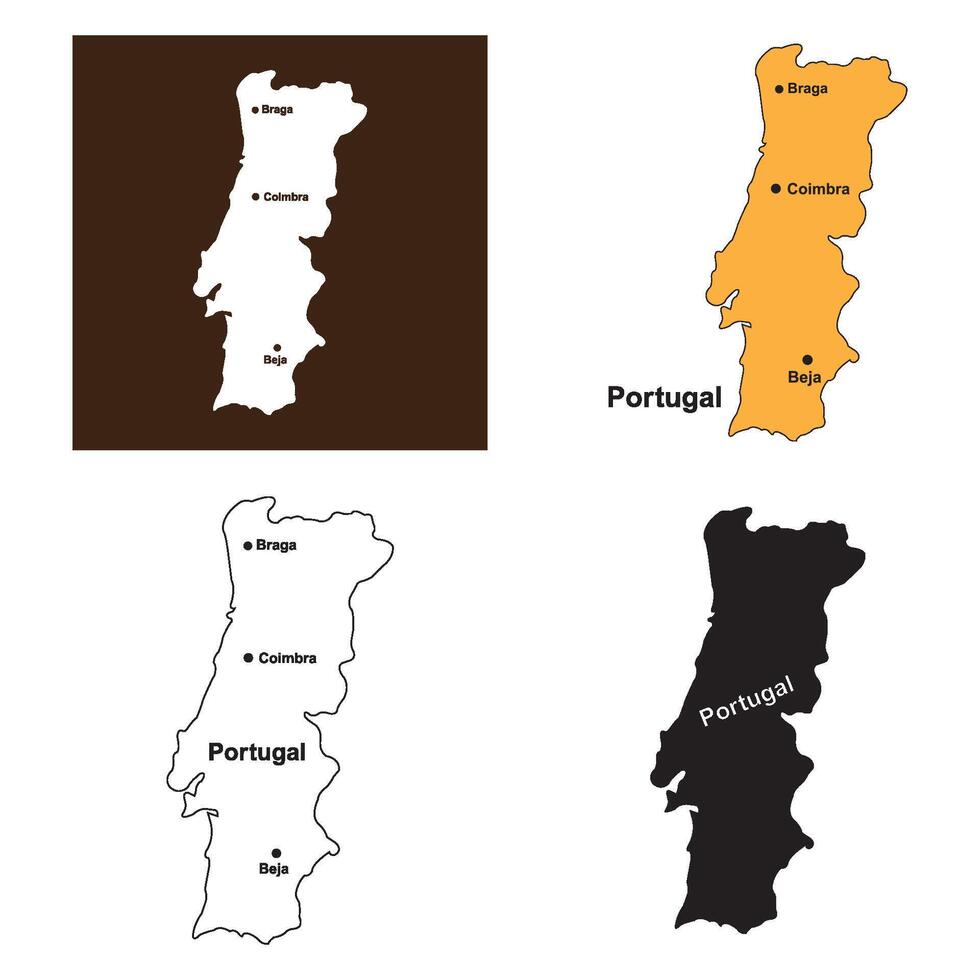 Portugal country map icon vector