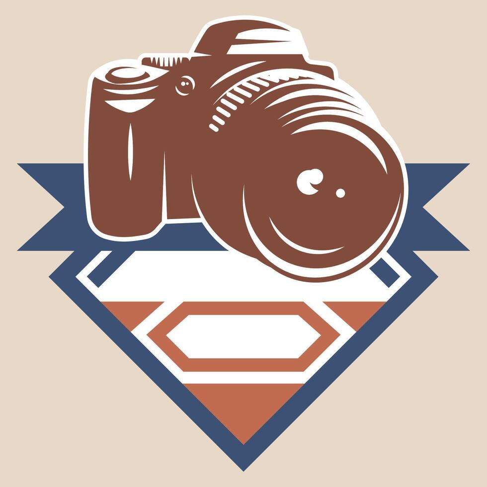 Camera on Diamond Background vector