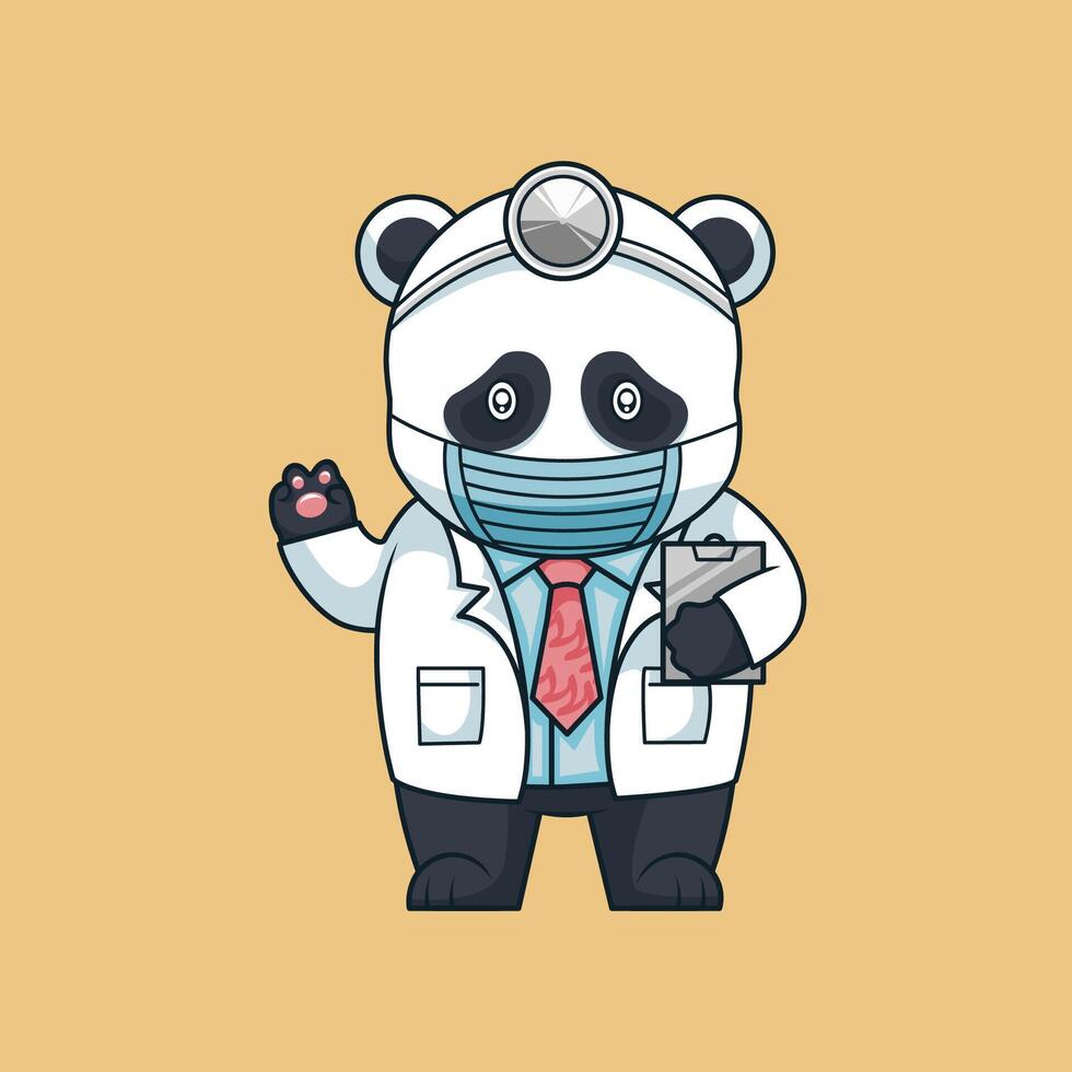 Prof panda vectors icon illustration