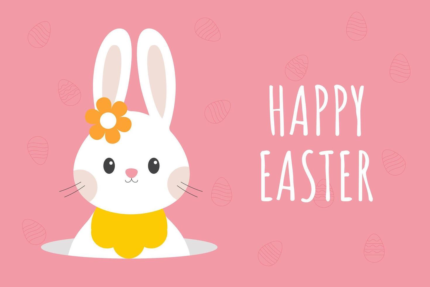 Happy Easter. Easter card, banner. Rabbit. Modern minimalist design. vector