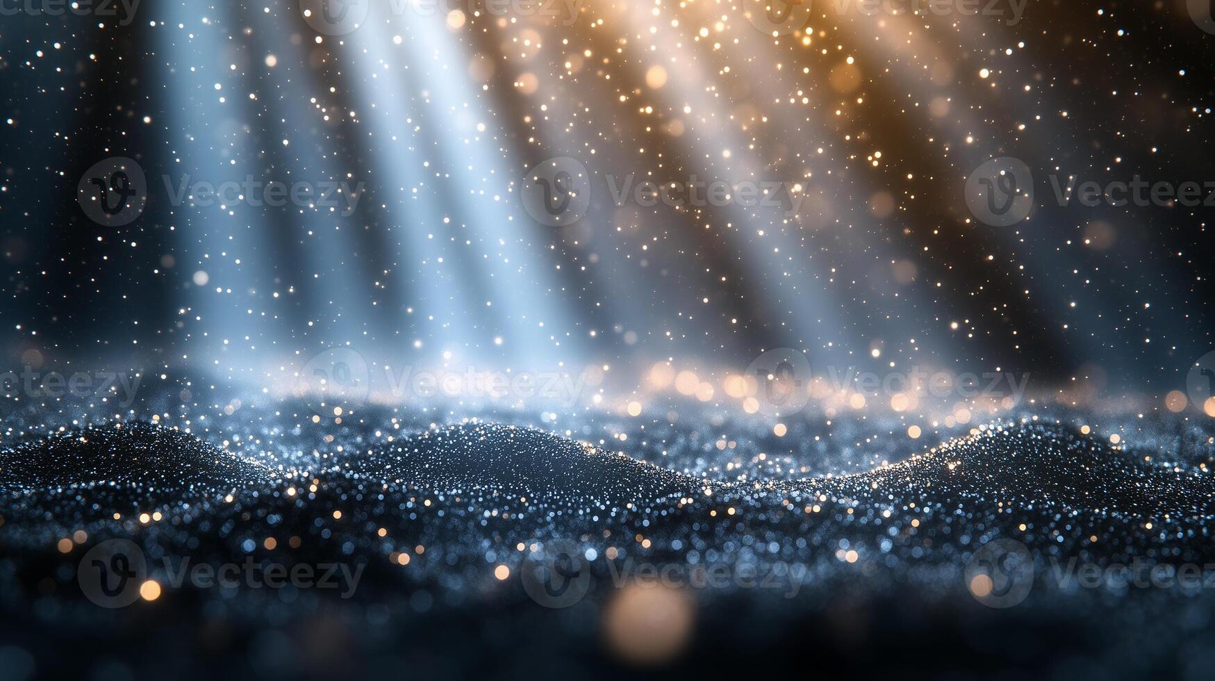 Magical Light Beams with Glittering Particles and Soft Glow photo