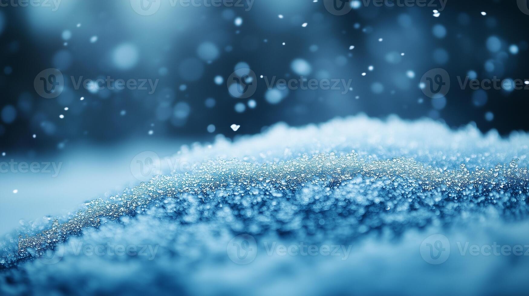 Close-Up of Sparkling Snowflakes on a Winter Day photo