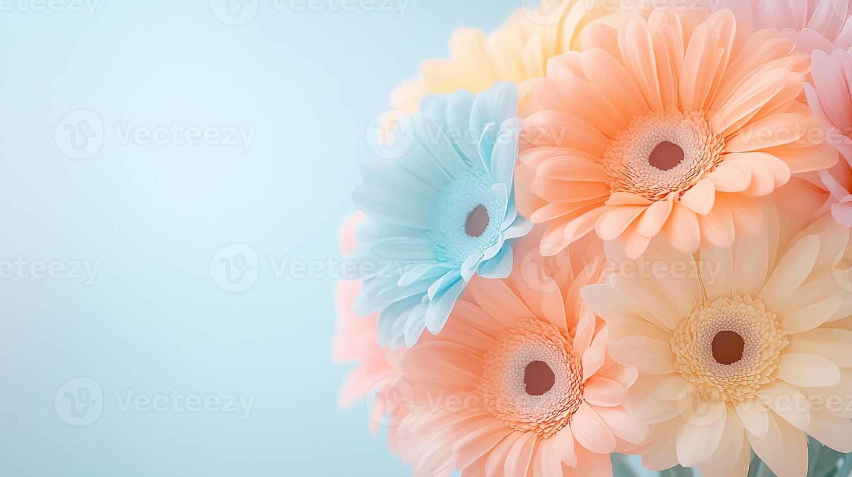 Floral Background in Peach and Blue Tones photo