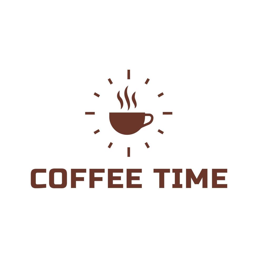 Coffee time logo design vector