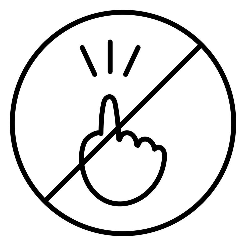 Sign prohibiting touching objects vector