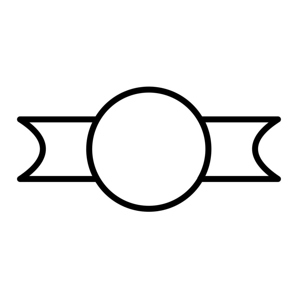 Award badge with two ribbons on the side vector