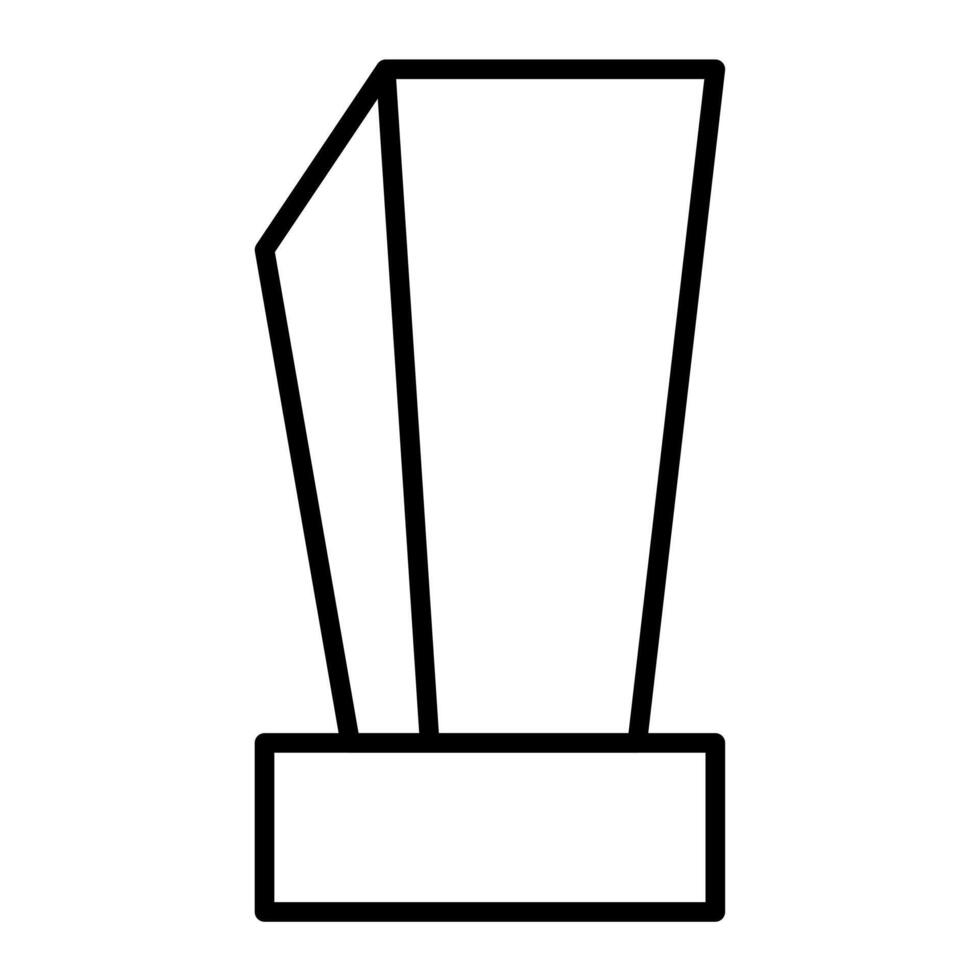 Minimalist future award trophy in square shape vector