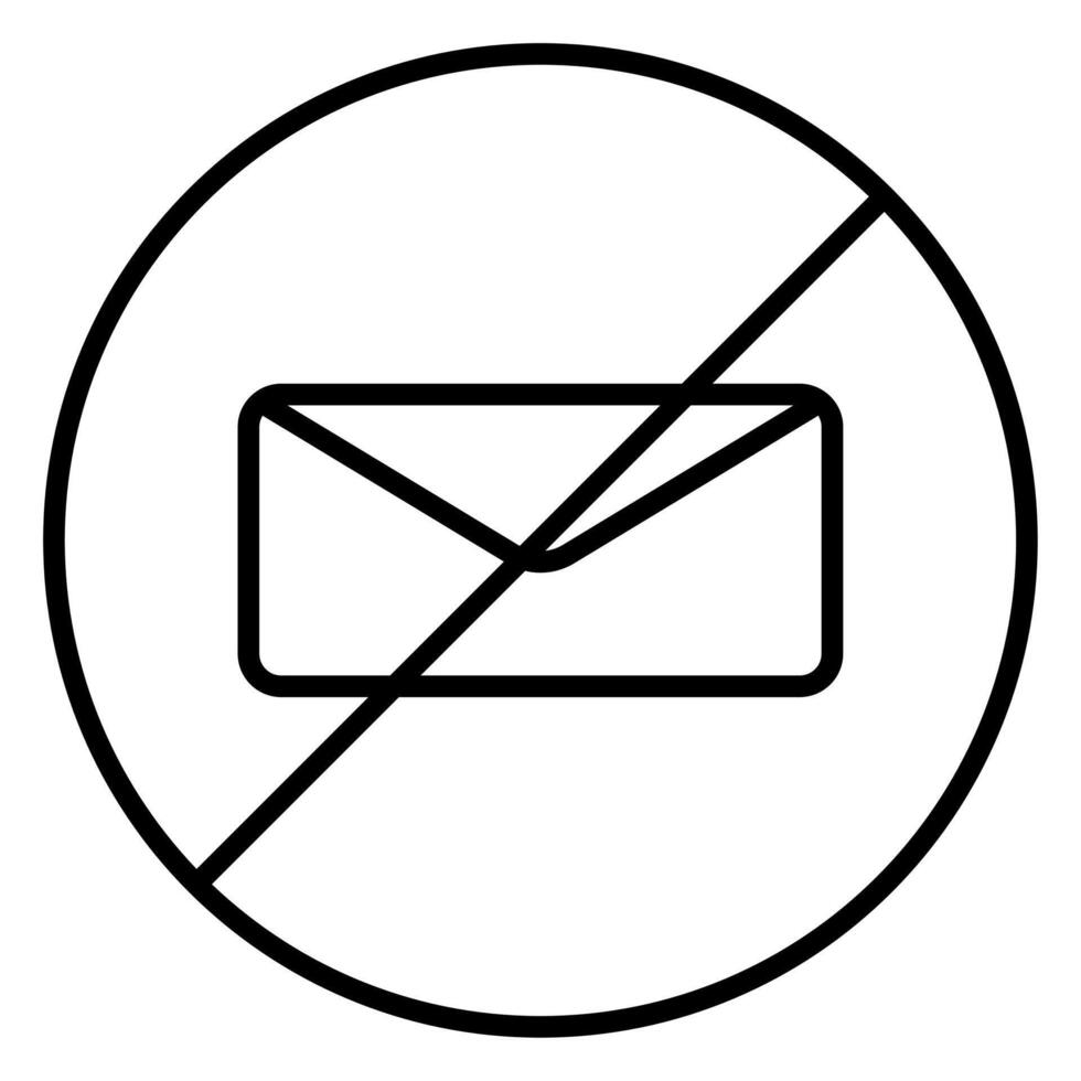 Sign prohibiting sending messages or letters vector