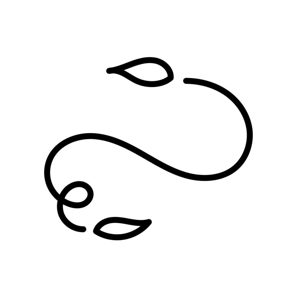 Curved Wind Flow with Leaves vector