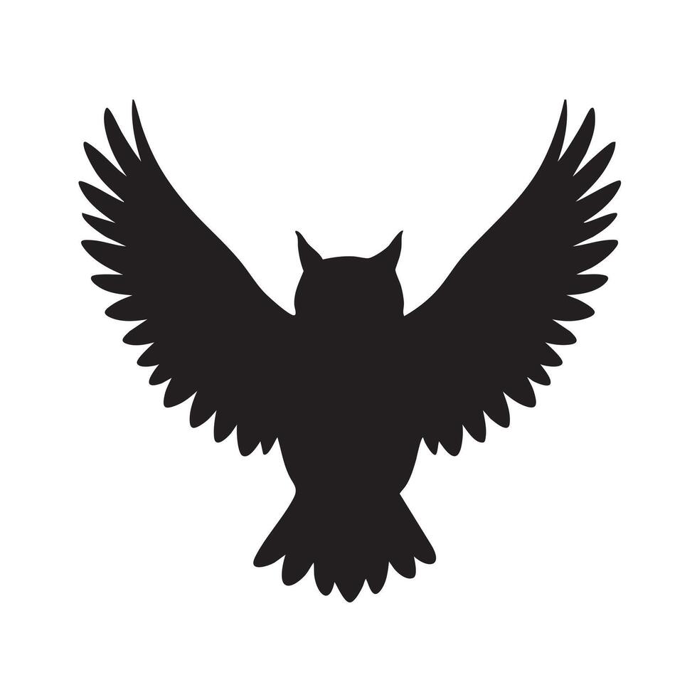 An owl silhouette is shown on a white background vector