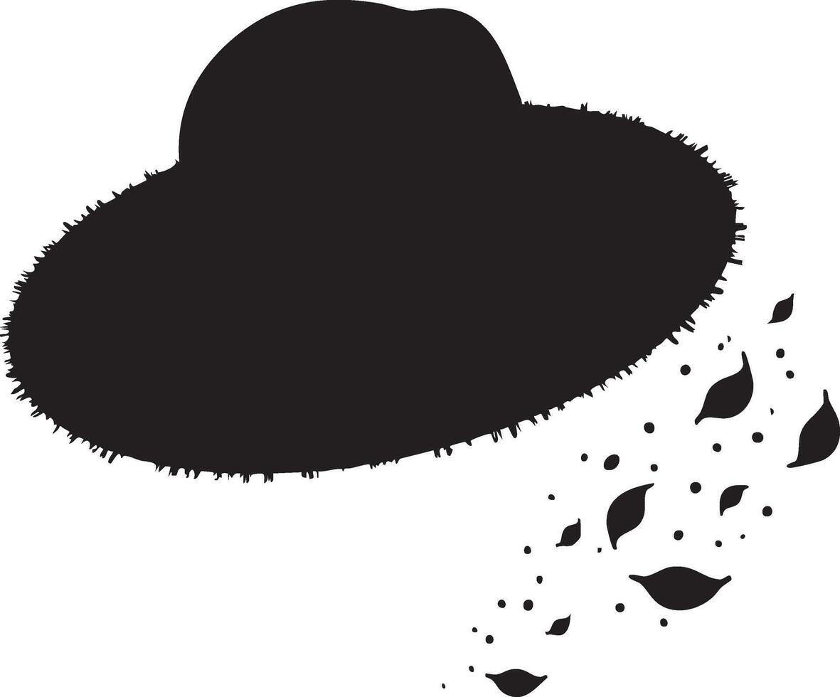 A black hat with leaves blowing in the wind vector