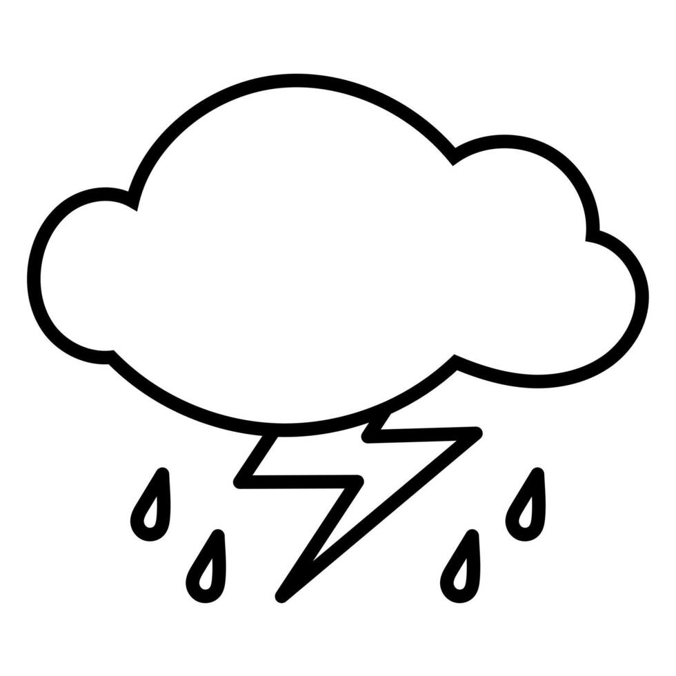 Weather forecast rain with lightning vector