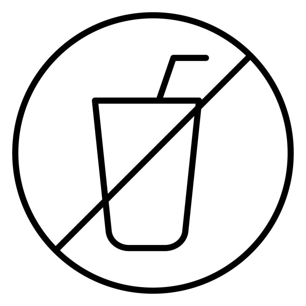 Sign prohibiting drinking or bringing drinks from outside vector