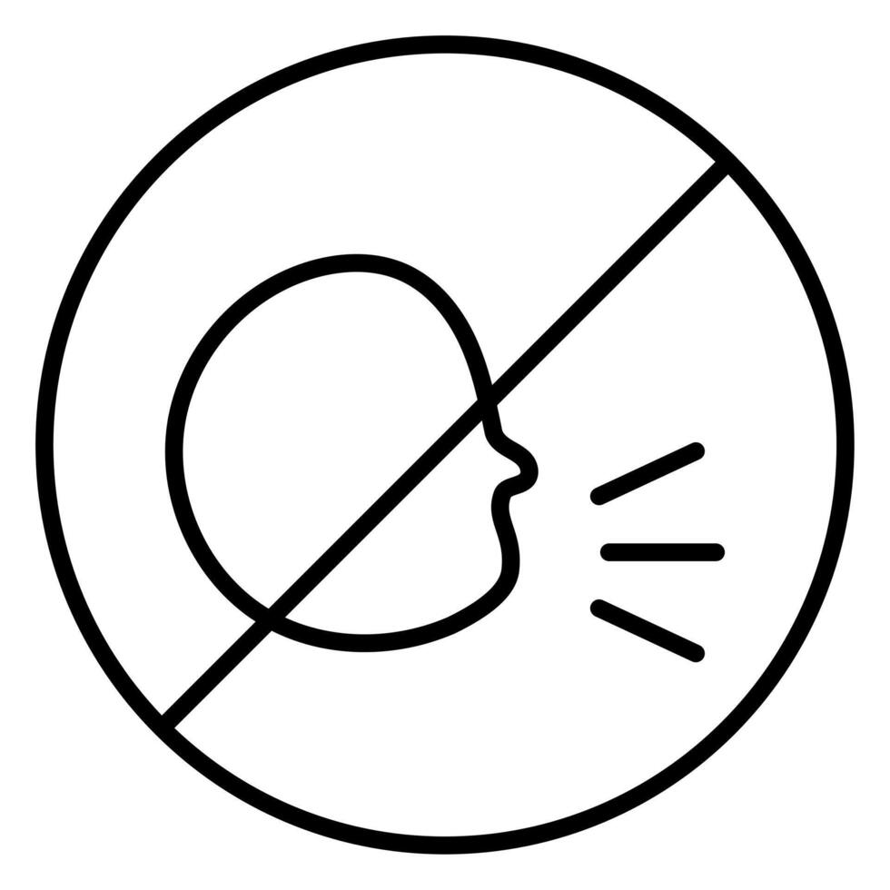 Sign prohibiting loud noise and talking vector