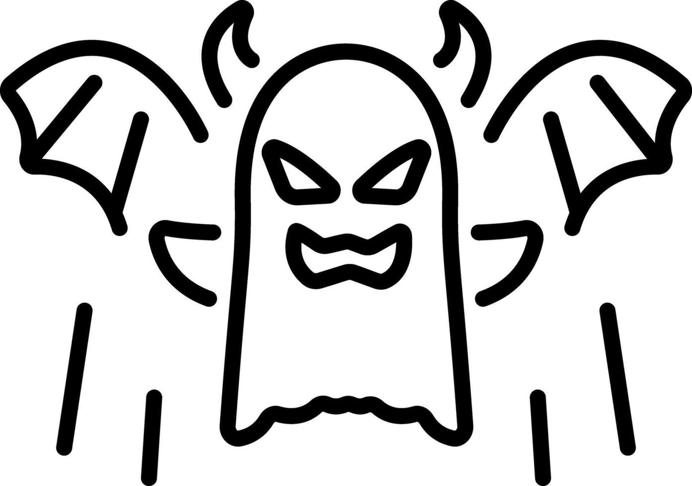 A line style icon of ghost character vector