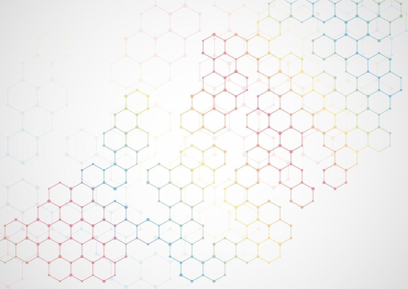 Abstract background with connecting hexagonal grid design vector