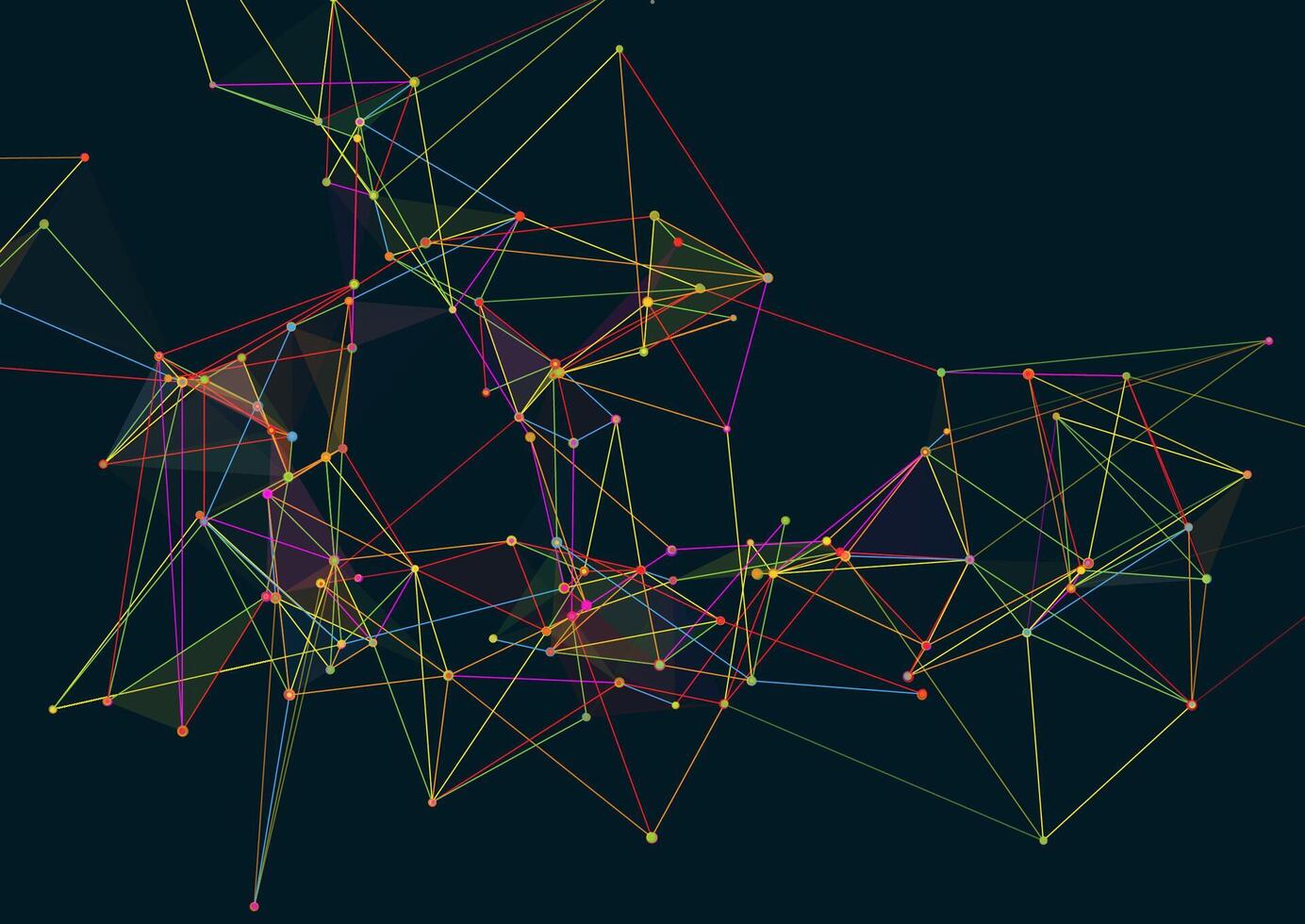 Techno background with connecting low poly design vector