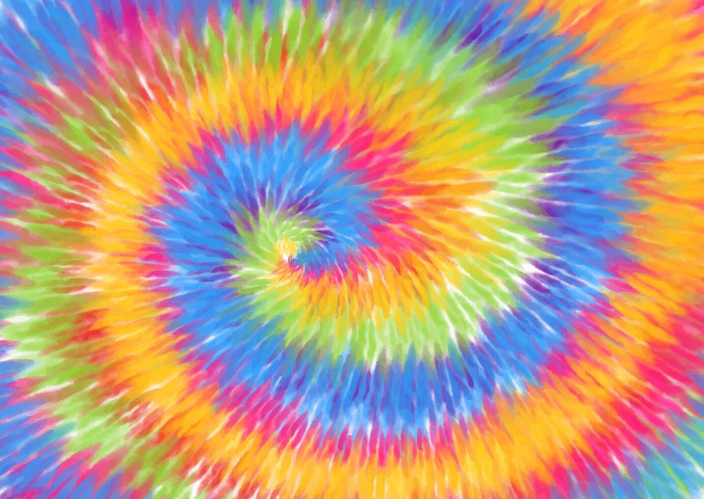 Rainbow coloured hand painted swirly tie dye background vector