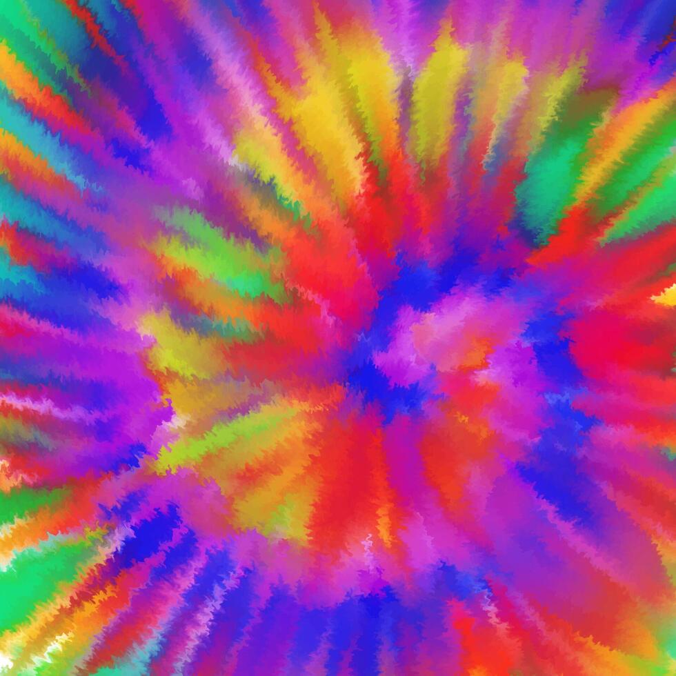 Brightly coloured psychedelic tie dye swirl pattern design vector