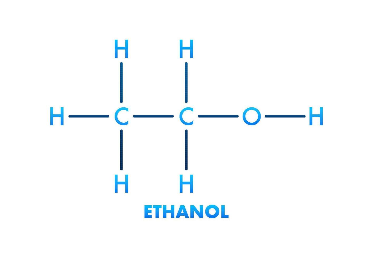 Ethanol Molecular Structure with Chemical Formula C2H6O vector
