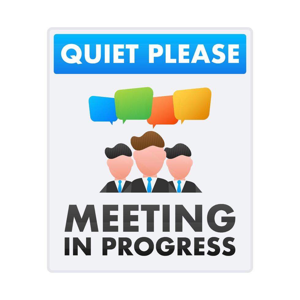 Business People Having a Meeting in Progress, Quiet Please vector