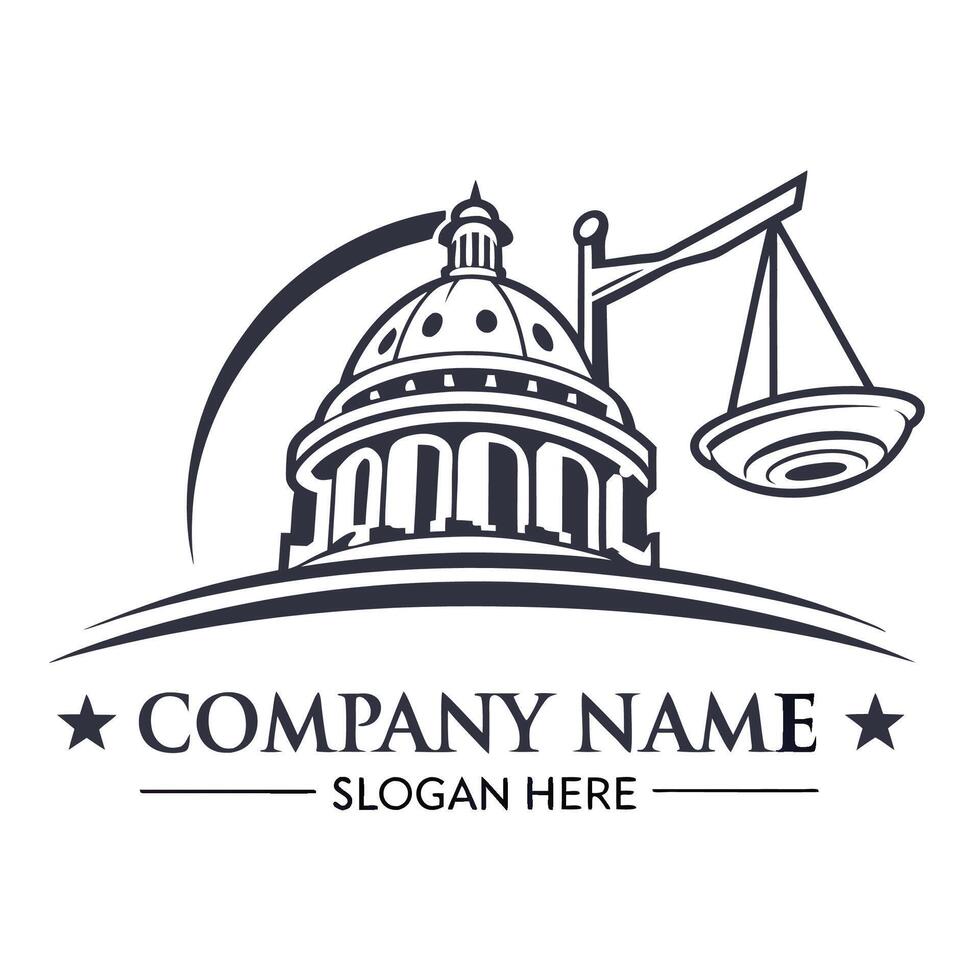 the logo for a law firm on a white background vector