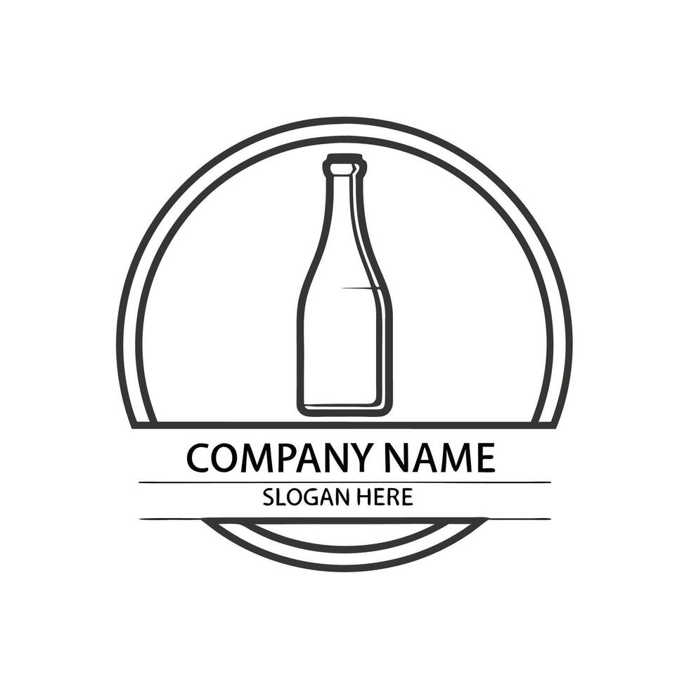 a bottle of beer logo design on a white background vector