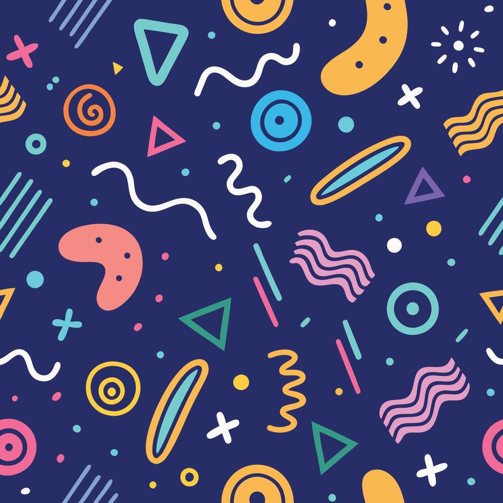 seamless pattern with shapes shapes vector