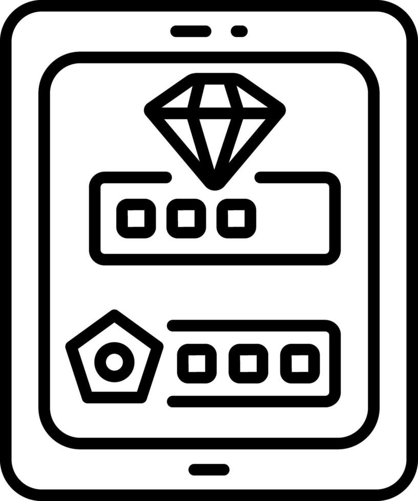 A line style icon of gaming asset vector