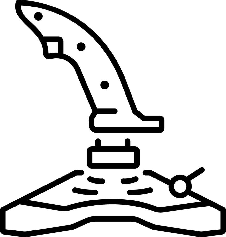 Joystick handle icon in linear style vector