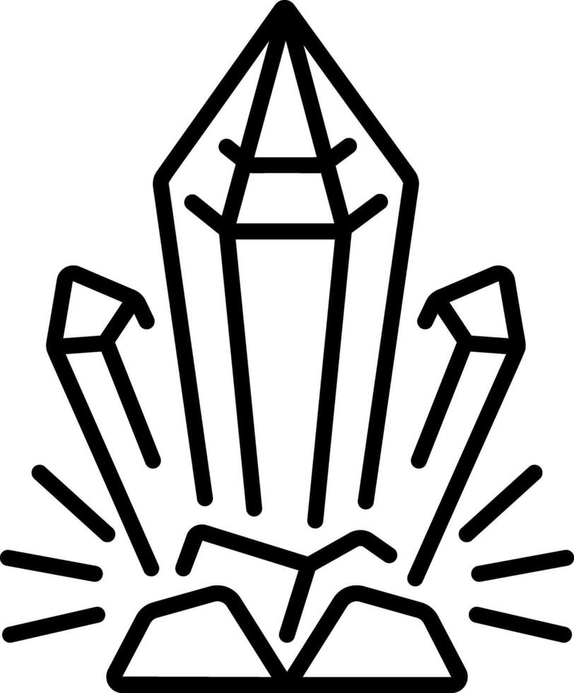 A line style icon of magic crystals vector