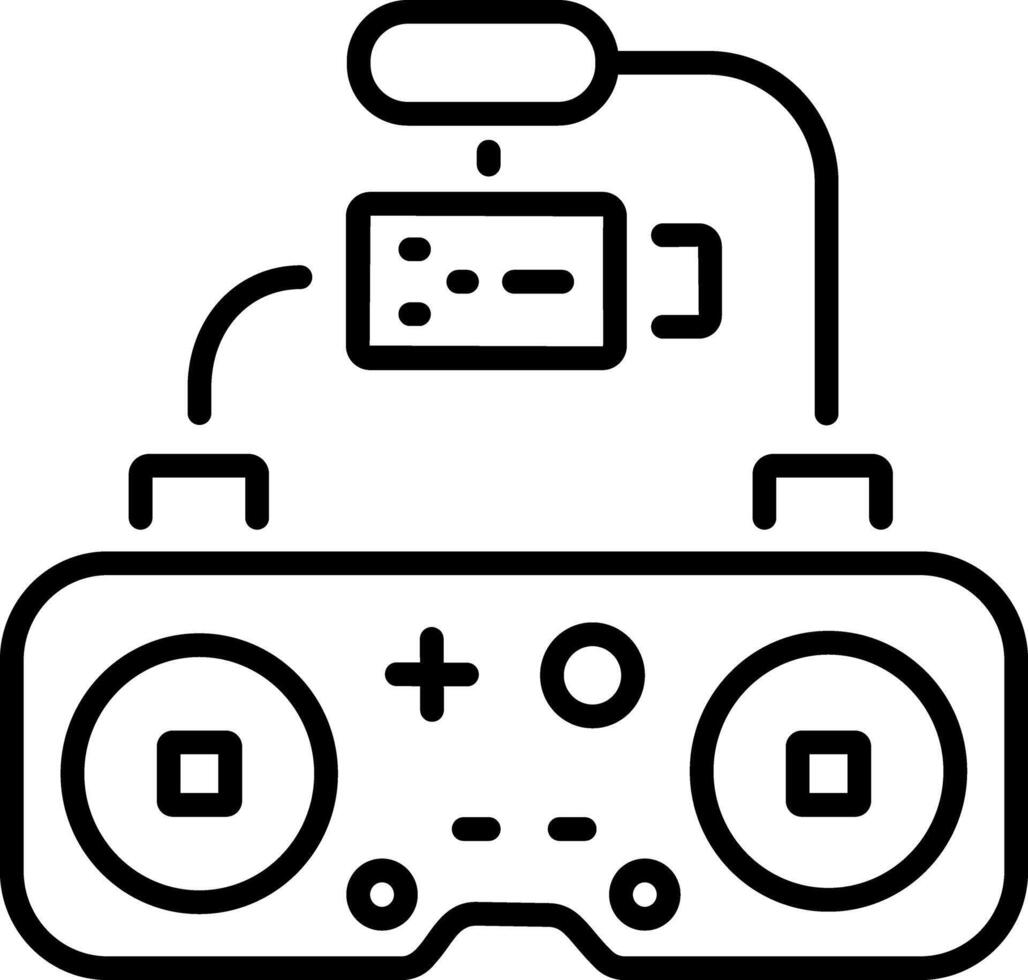 Game adaptive controller icon in linear style vector