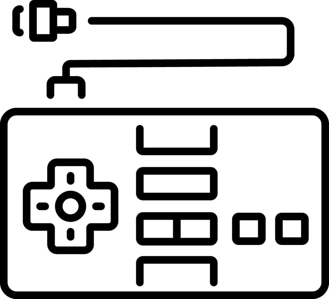 Nes controller device icon in linear style vector