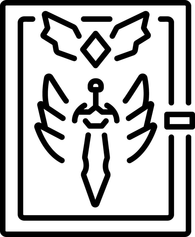 A line style icon of fantasy door vector