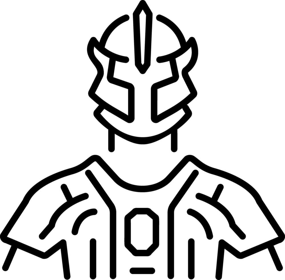 Samurai character icon in linear style vector