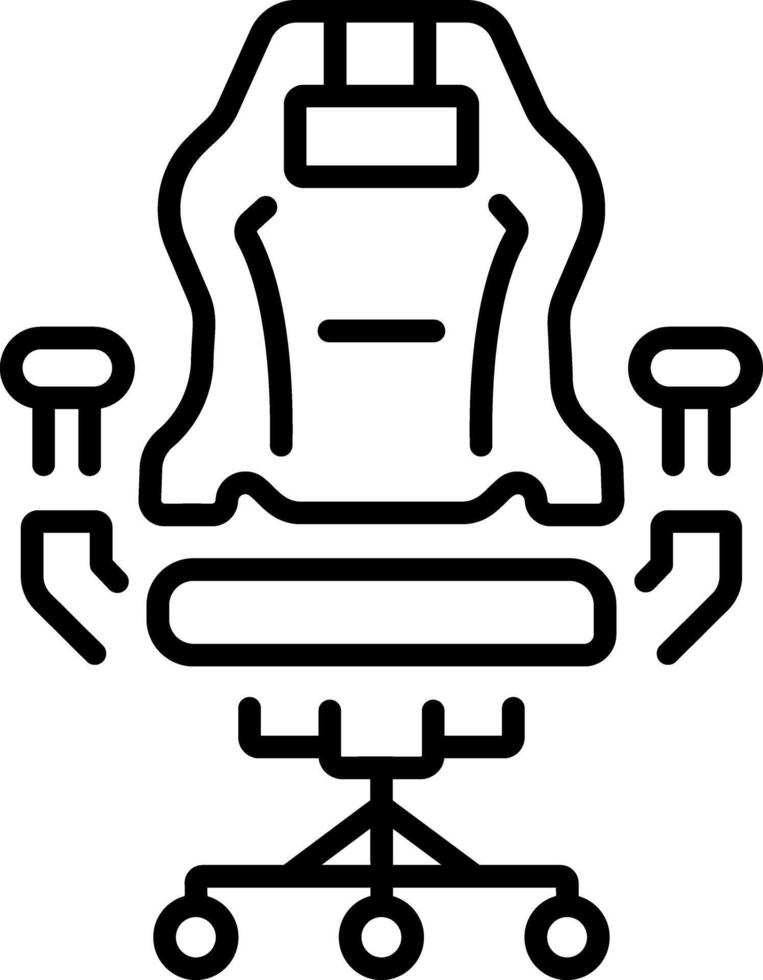 A line style icon of gaming chair vector