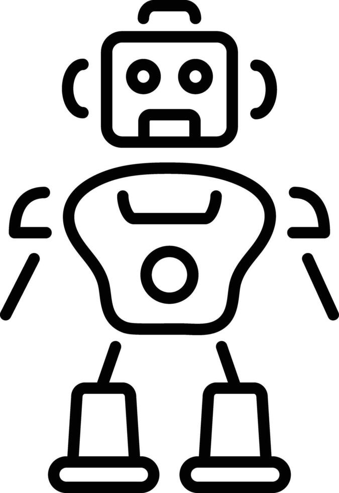 Robot character icon in linear style vector