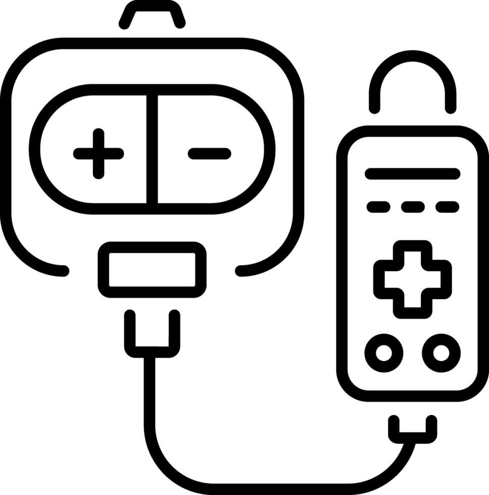 Gamepad charger icon in linear style vector
