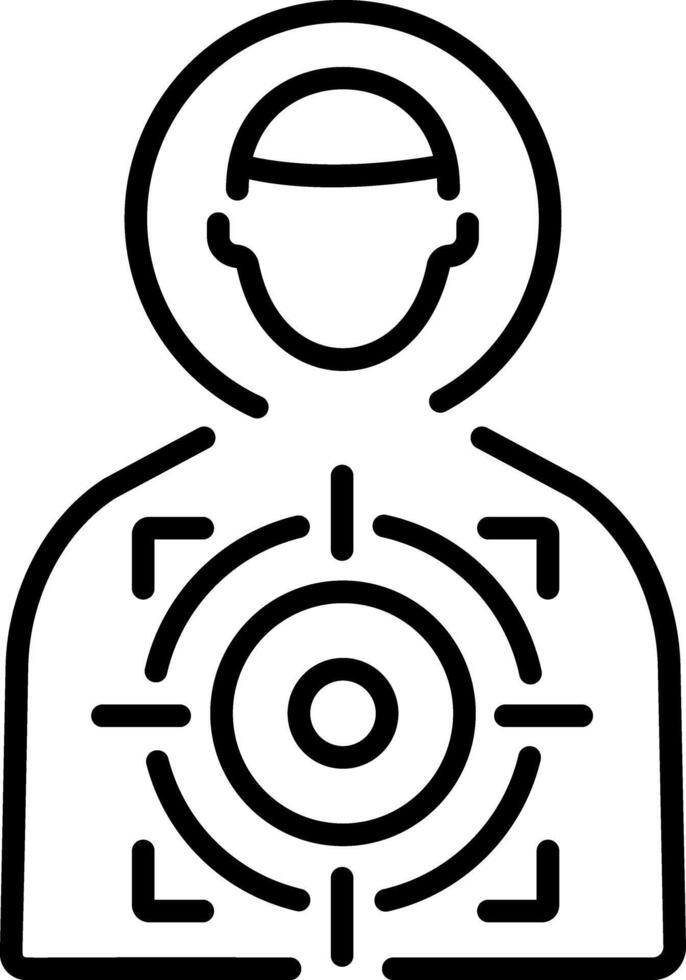 Shooting target game icon in linear style vector