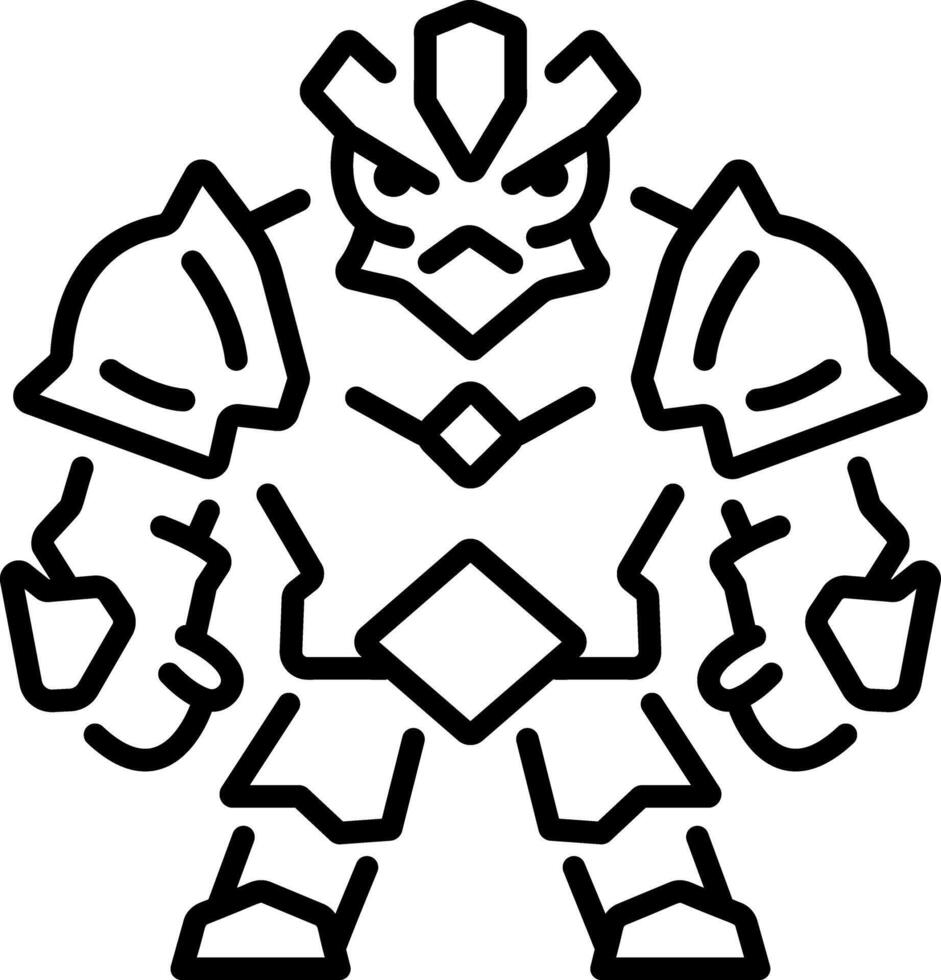 A line style icon of gaming action figure vector