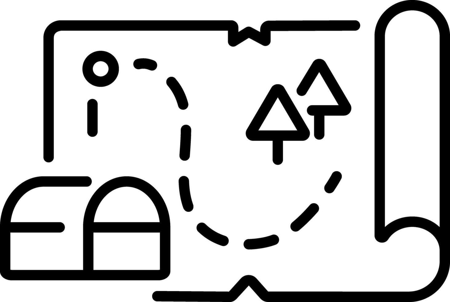 A line style icon of treasure map vector
