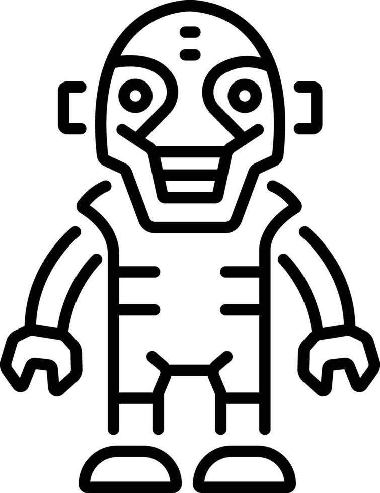 Alien character icon in linear style vector