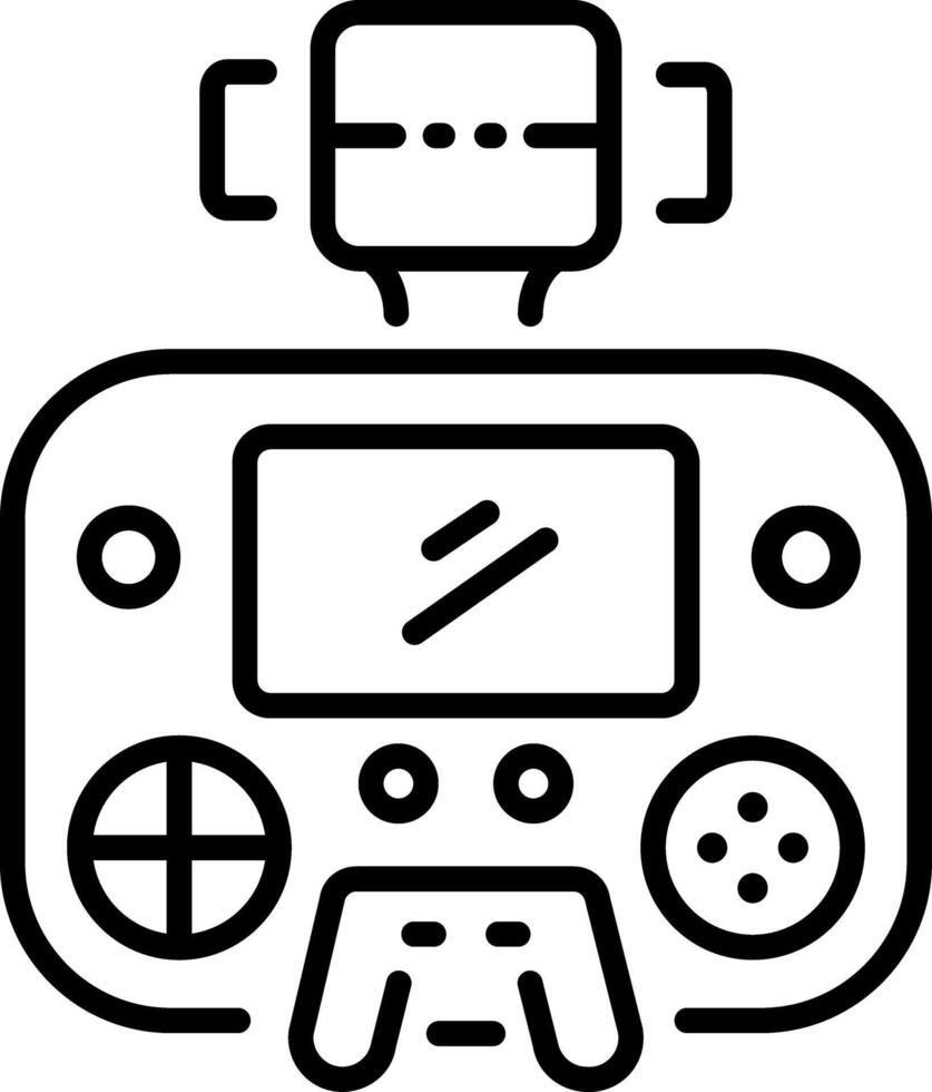 Gaming handheld controller icon in line style vector