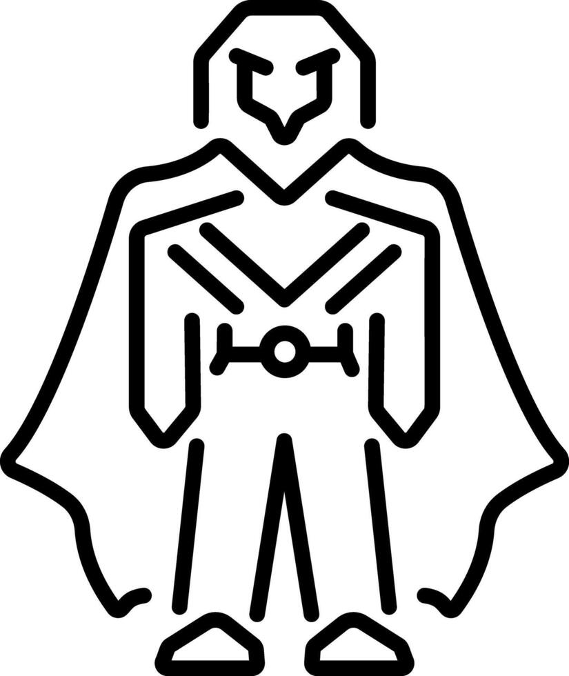 Superhero cape icon in linear style vector