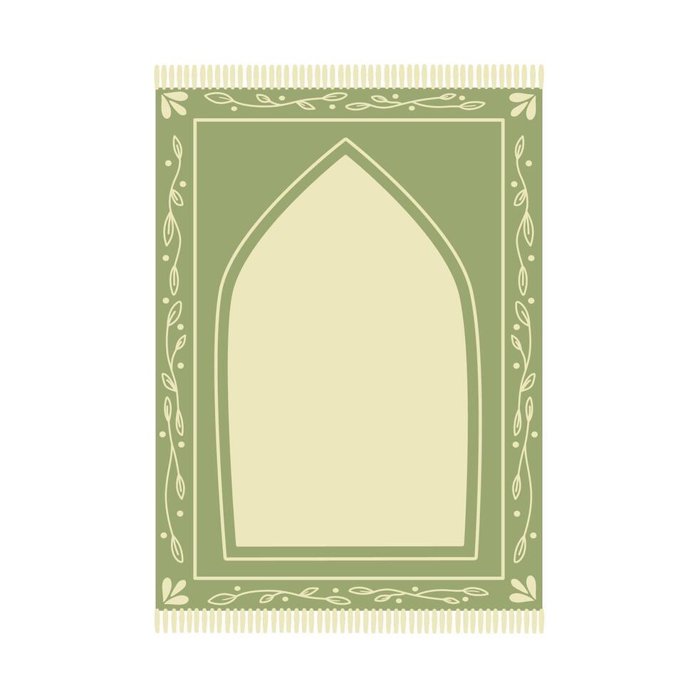 green prayer rug illustration. Islamic prayer mat design for ramadan design vector