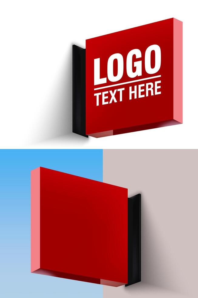 Light box red color realistic for decoration vector