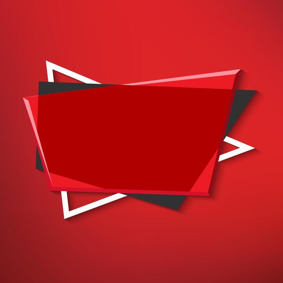 Banner button red color for decoration vector