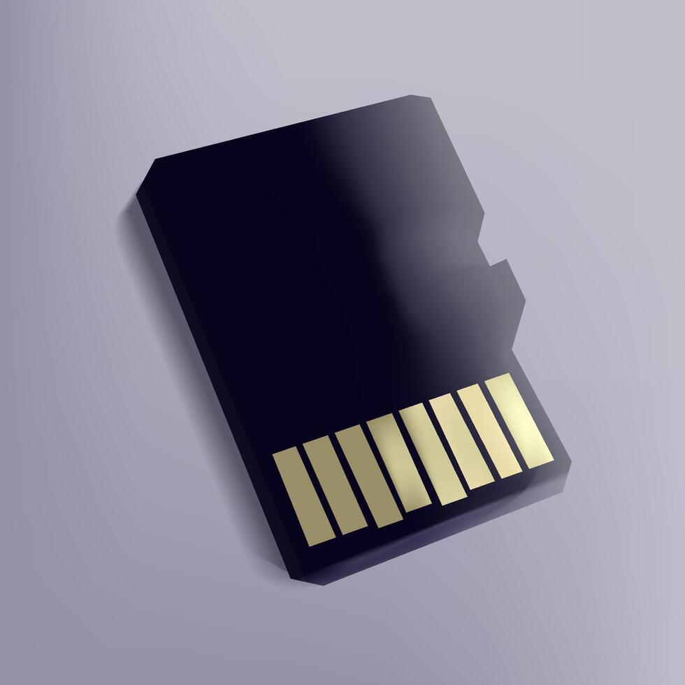 Micro sd card bobile digital on dark background for decoration vector