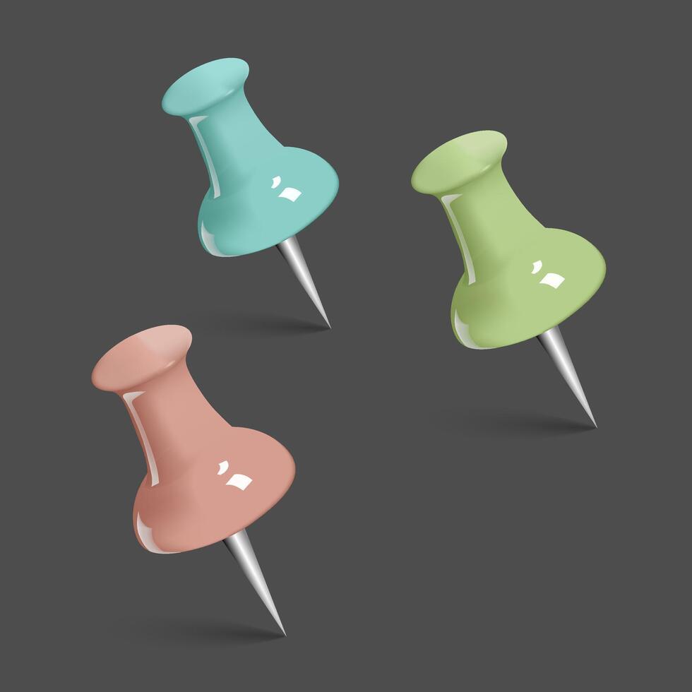 Pin memo 3 color realistic for decoration vector