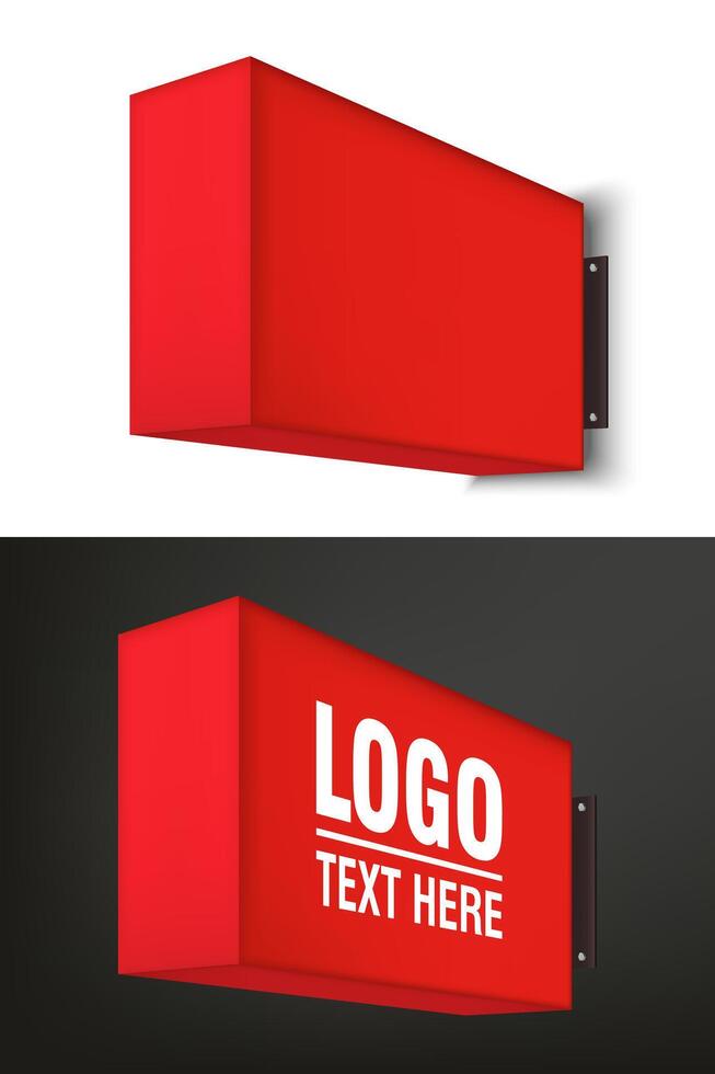 Light box sign for decoration vector